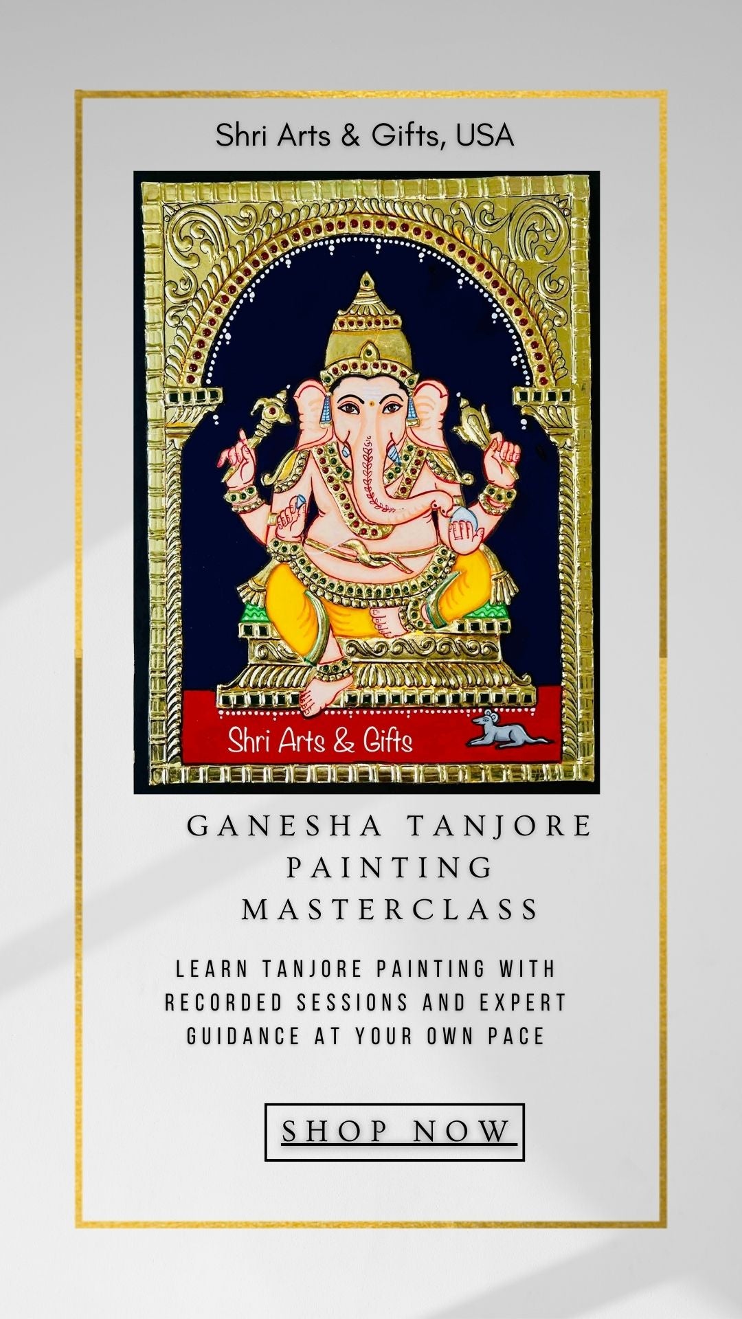 Ganesha online Tanjore painting Master class