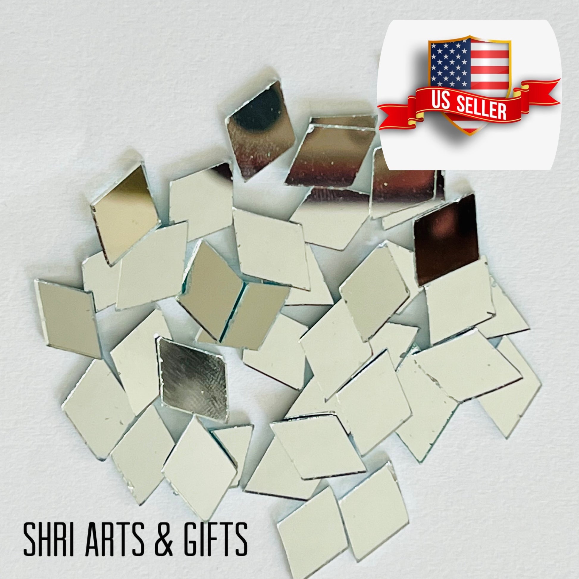 Rectangle Real Glass Silver Mirror Mosaic Tiles, Shisha Mirror for Art &  Crafts, Embroidery, Lippan Kaam Clay Art FAST Shipping From USA 