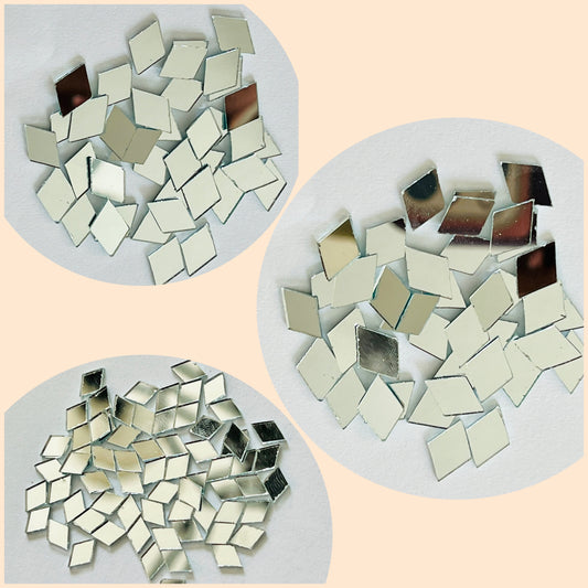 RITIKA CRAFT Diamond Glass Mirrors 12 mm Shisha Mirror, Embroidery, lippan  kaam Clay Art 200 Pieces - ritikacraft