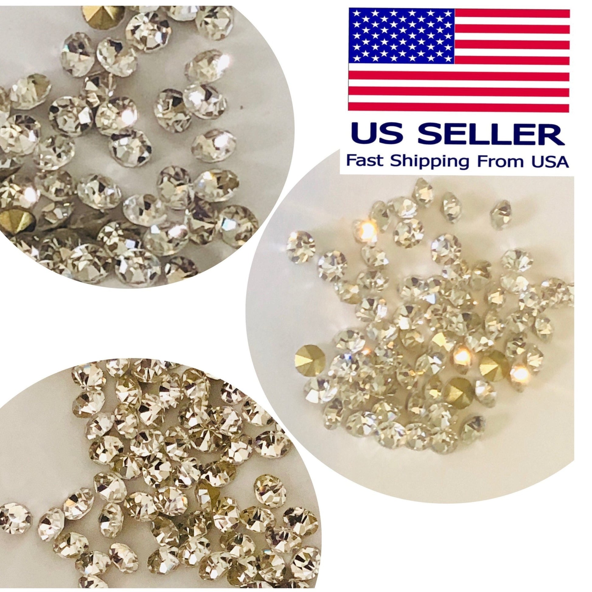 Shiny crystal Rhinestones - Clear - Shri Arts & Gifts